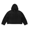 Balenciaga Matte-effect Denim Hoodie In Black