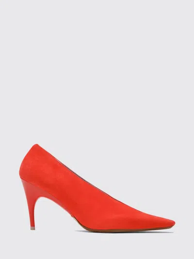 Balenciaga Duchesse 90 Mm Suede Goatskin Pumps In Tangerine In Multi