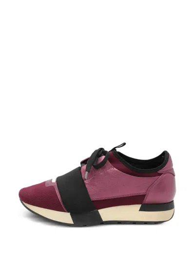 Pre-owned Balenciaga Lace-up Sneakers In Purple