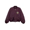 Balenciaga Embroidered Logo Bomber Jacket In Brown