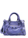 Balenciaga Women's Le Cagole Small Leather Shoulder Bag In Purple