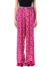 Balenciaga Silk Satin Pyjama Pants With Vibrant Pattern In Pink