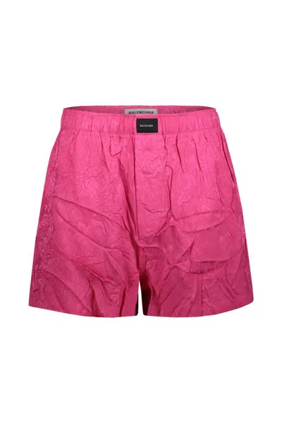 Balenciaga Pyjama Shorts Clothing In Pink