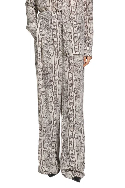 Balenciaga Python Print Silk Pyjama Pants In Animal Print