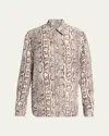 Balenciaga Python-print Silk Crepe Button-down Shirt