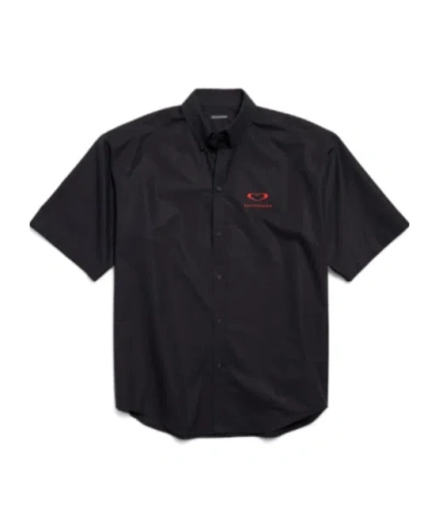 Balenciaga Qixi 25 Short Sleeve Largefit Shirt In Black