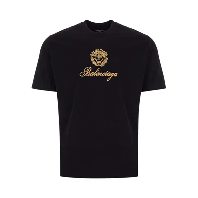 Pre-owned Balenciaga Qixi Crest T-shirt 'black' | Men's Size S