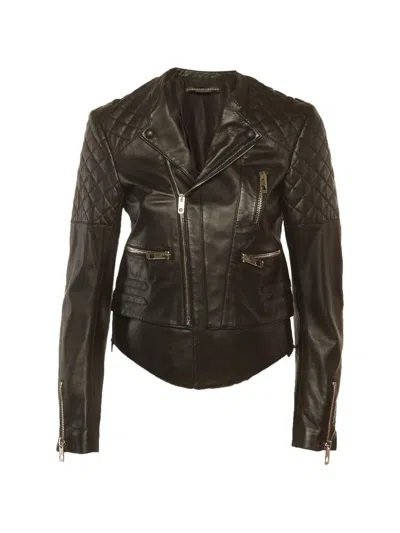 Pre-owned Balenciaga Quilted Biker Jacket In Black
