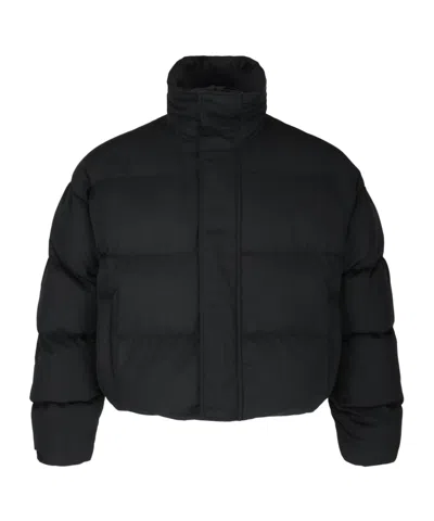 Balenciaga Puffer Cropped High Collar Quilted Design In Black