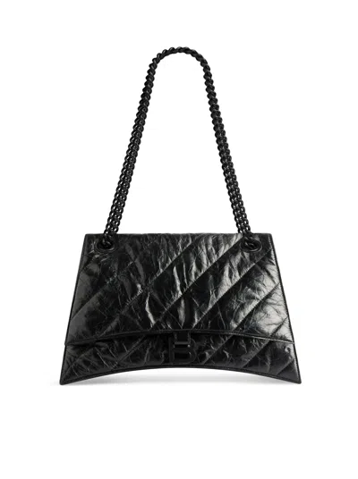 Balenciaga Crush Large Chain Bag Quilted In Black