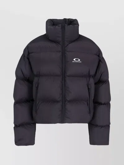 BALENCIAGA QUILTED JACKET WITH HIGH COLLAR AND POCKETS
