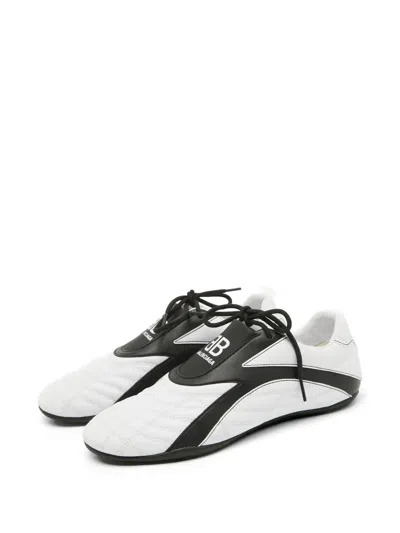 Pre-owned Balenciaga Quilted Leather Zen Low Top Sneakers In White