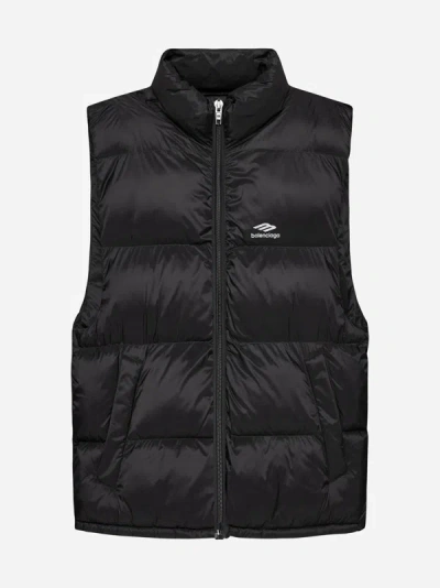 Balenciaga Quilted Nylon Puffer Vest In Black
