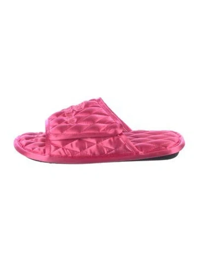 Pre-owned Balenciaga Quilted Pattern Satin Mules In Pink