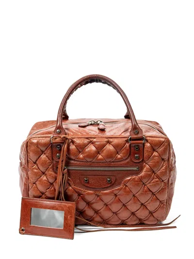 Pre-owned Balenciaga Quilted Tote Bag In Brown