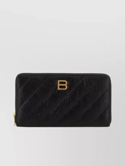 Balenciaga Quilted Wallet Rectangular Gold-tone Hardware