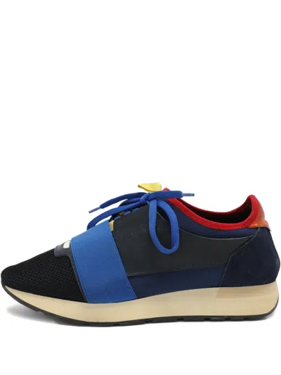 Pre-owned Balenciaga Race Runner Strap Low Sneakers In Black