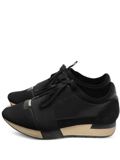Pre-owned Balenciaga Race Runner Sneakers In Black