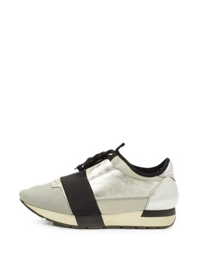 Pre-owned Balenciaga Race Runner Elastic-band Low-top Sneakers In Gray