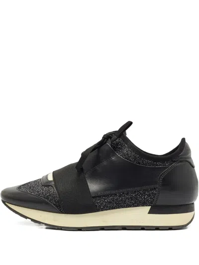 Pre-owned Balenciaga Race Runner Lace-up Sneakers In Black