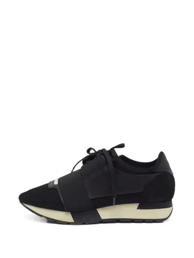 Pre-owned Balenciaga Race Runner Lace-up Sneakers In Black