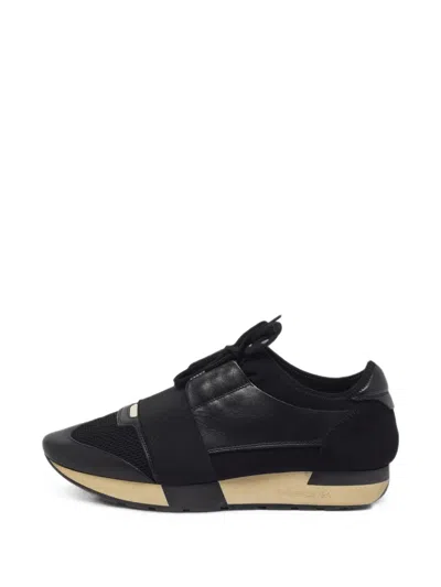 Pre-owned Balenciaga Race Runner Lace-up Sneakers In Black