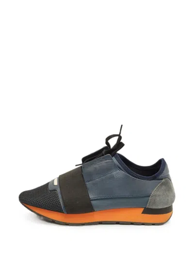 Pre-owned Balenciaga Race Runner Low-top Sneakers In Blue