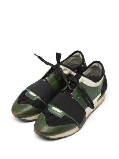 Pre-owned Balenciaga Race Runner Low-top Sneakers In Green