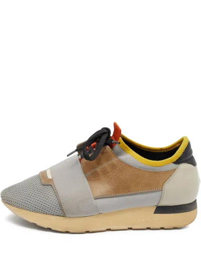 Pre-owned Balenciaga Race Runner Panelled Sneakers