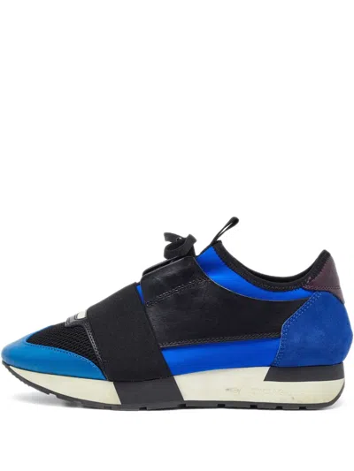Pre-owned Balenciaga Race Runner Panelled Sneakers
