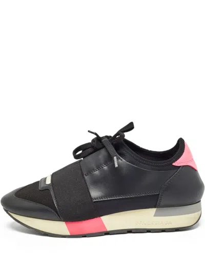 Pre-owned Balenciaga Race Runner Panelled Sneakers