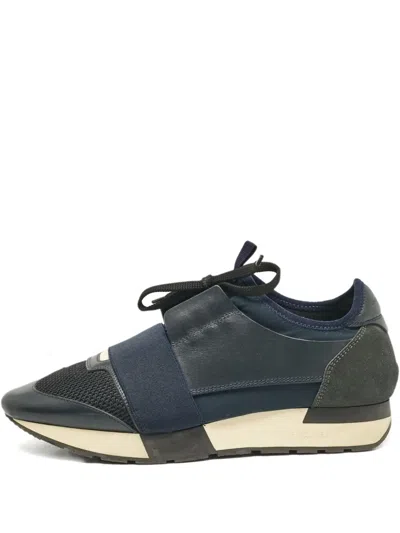 Pre-owned Balenciaga Race Runner Sneakers In Blue