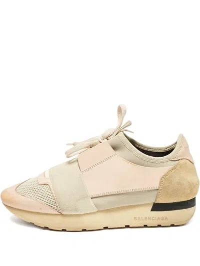Pre-owned Balenciaga Race Runner Sneakers In Neutral
