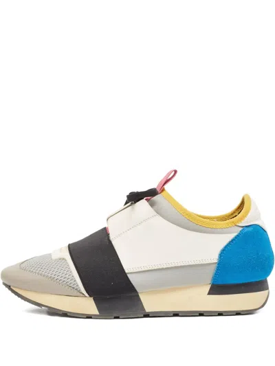 Pre-owned Balenciaga Race Runner Sneakers In White