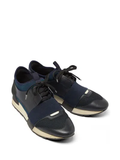 Pre-owned Balenciaga Race Runner Sneakers In Blue