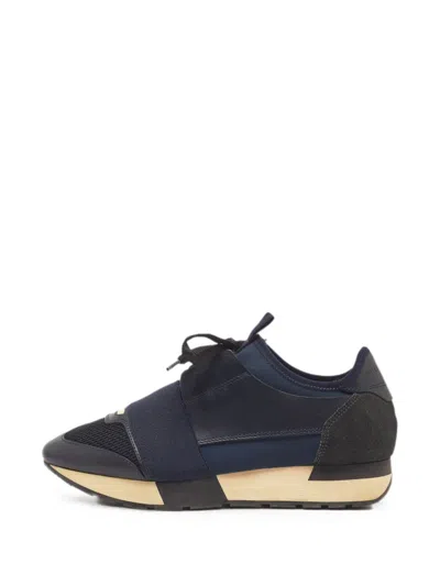 Pre-owned Balenciaga Race Runner Sneakers In Blue