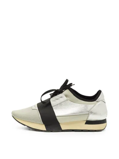 Pre-owned Balenciaga Race Runner Sneakers In Silver