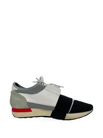 Pre-owned Balenciaga Race Runner Sneakers In White