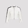 Balenciaga Leather Racer Jacket In Dirty White