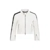 Balenciaga Leather Racer Jacket In White