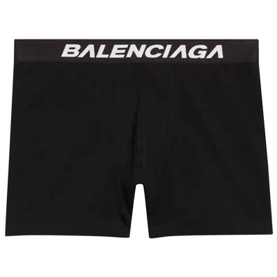 Pre-owned Balenciaga Racer Logo Waistband Boxer Briefs 'black' | Men's Size S
