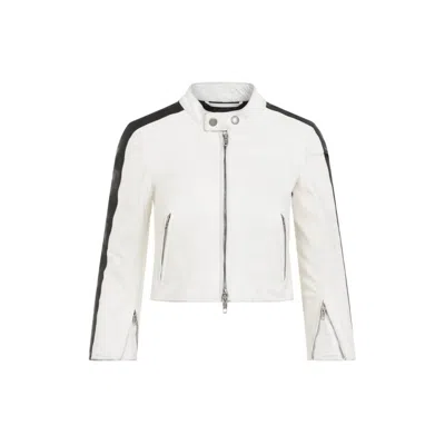BALENCIAGA BALENCIAGA RACER WHITE CALF LEATHER JACKET