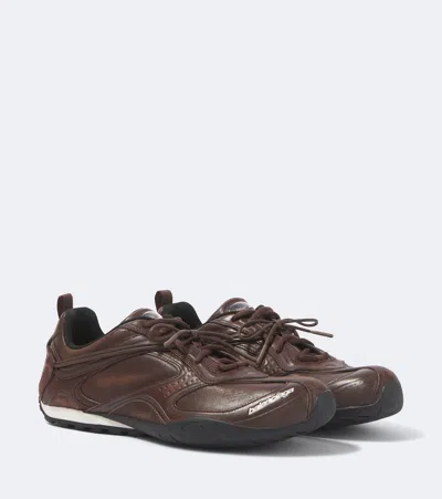Balenciaga Leather Low-top Sneakers In Black