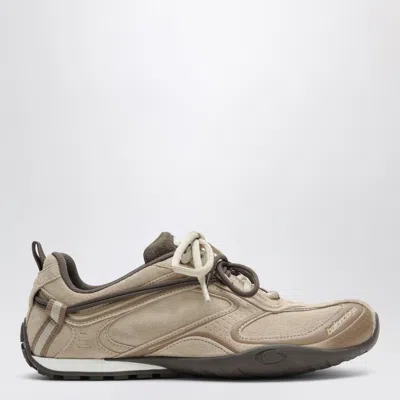 Balenciaga Radar Velvety Beige And Brown Leather Sneakers In Nude