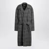 Balenciaga Raglan One Layer Coat In Black/grey Check