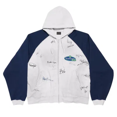 Pre-owned Balenciaga Raglan Oversized Zip Up Hoodie 'dirty White' | Men's Size S