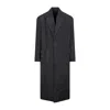 Balenciaga Checkered Long Nylon Raincoat In Gray