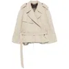 Balenciaga Cropped Trench Coat In Neutral