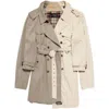 Balenciaga Double Sleeve Hybrid Cotton Trench Coat In Neutrals/grey