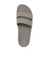 Balenciaga Raised-logo Slides In Gray